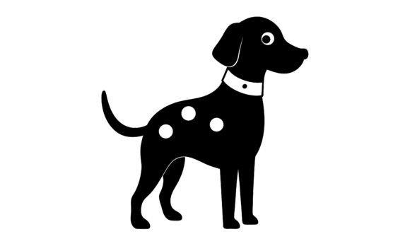 Black Dalmatian Dog Silhouette Vector