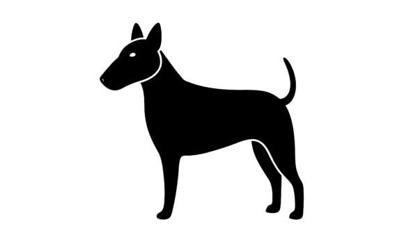 Black Silhouette Bull Terrier Dog