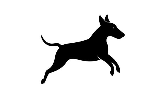 Black Silhouette Dog Jumping