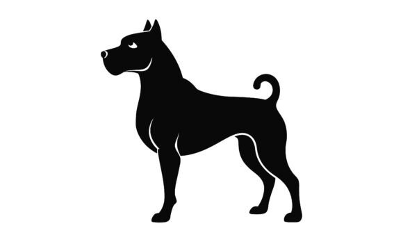 Black Silhouette of a Dog Standing