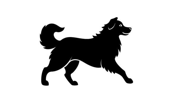 Black Silhouette of a Running Dog