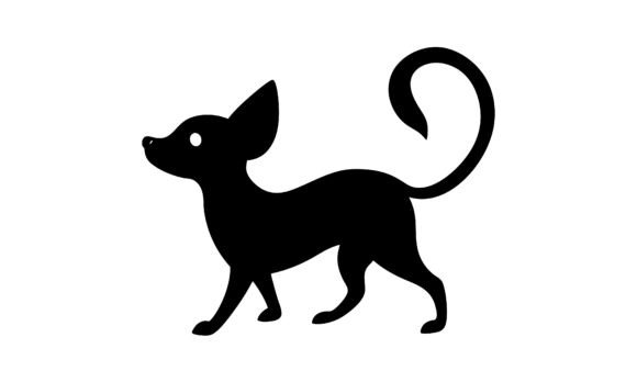 Black Silhouette of Chihuahua Dog