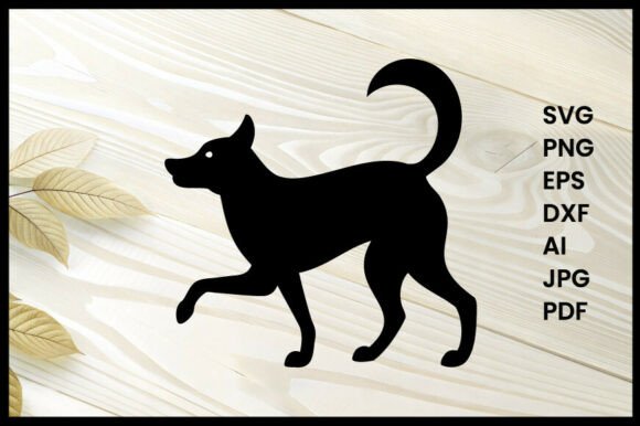 Dog Chasing Tail Silhouette Vector