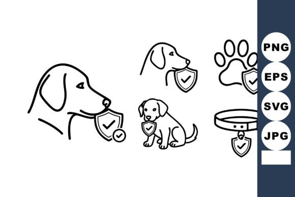 Dog Icons Shield Protection Vector: Real Project Test