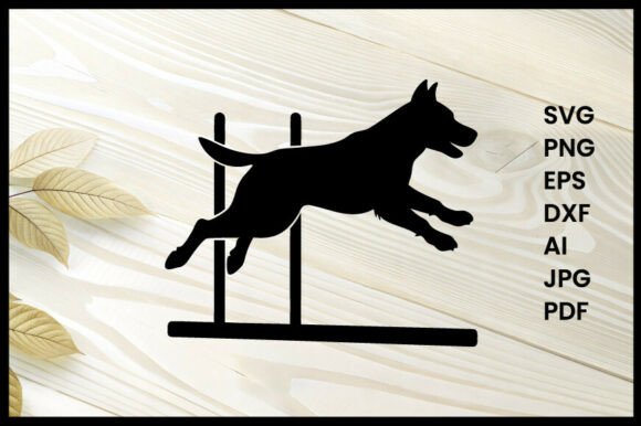 Dog in Agility Competition Silhouette