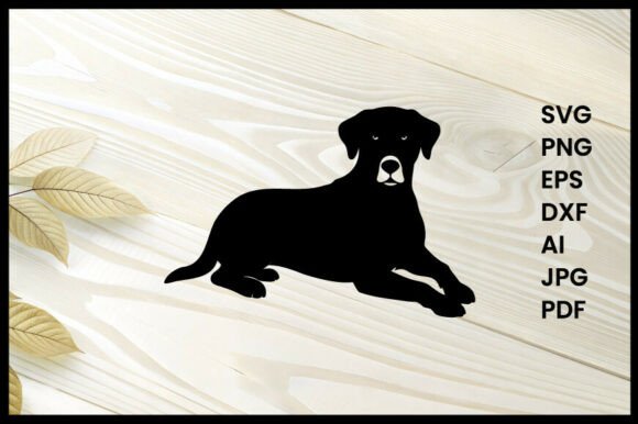 Dog Resting Silhouette Vector: Embroidery Field Test