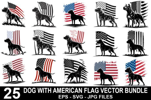 Dog with American Flag Vector Bundle: A Designer's Review