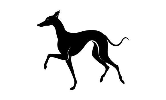 Elegant Silhouette of Running Dog