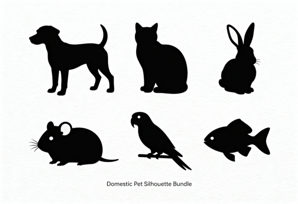 Pet Silhouettes Bundle Dog Cat Rabbit