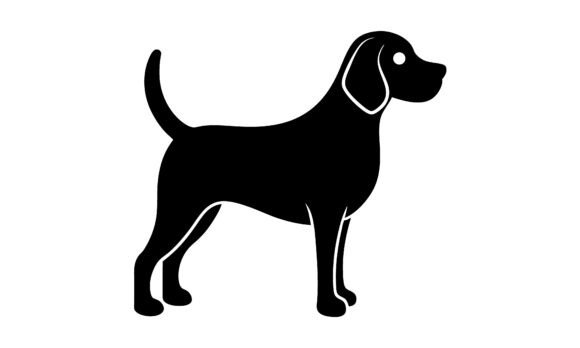 Silhouette of a Black Dog