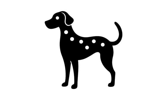 Stylized Black and White Dalmatian Dog