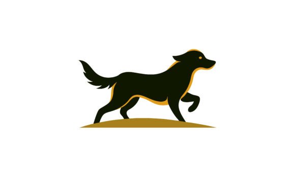 Stylized Silhouette Dog Running