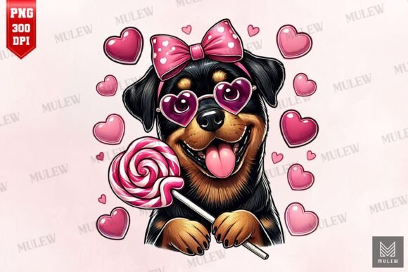 Valentine Rottweiler Dog Sublimation PNG: A Designer's Review