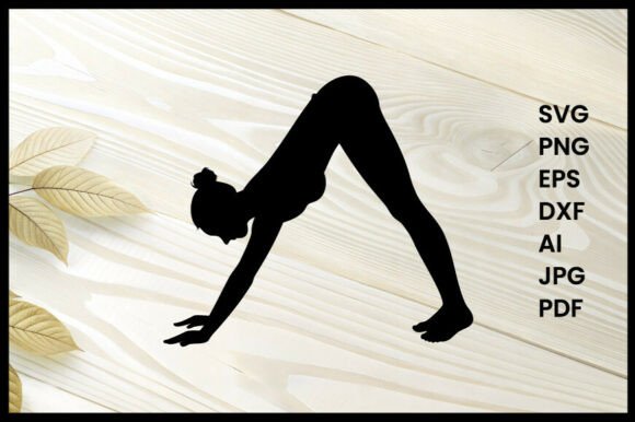 Woman in Downward Dog Pose Silhouette